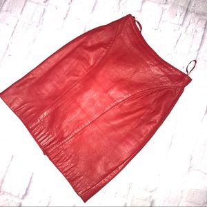 Vintage red true leather skirt small The Limited